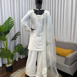 White Effortless Top Salwar