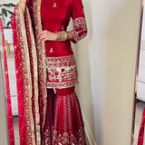 Reddish Chinon Silk Top Sharara