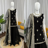 Fancy Black Georgette Suit