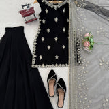 Fancy Black Georgette Suit