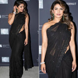 Priyanka Black Sequenced Saree Set