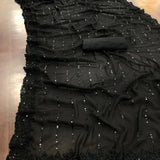 Priyanka Black Sequenced Saree Set