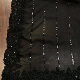 Priyanka Black Sequenced Saree Set