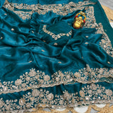 Designer Bridal Gold Beadwork Saree