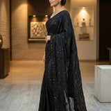 Black Grand Sequence Work Saree