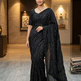 Black Grand Sequence Work Saree