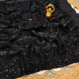 Black Grand Sequence Work Saree