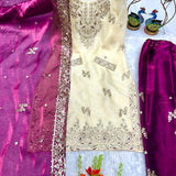 Designer Embroidered Silk Top Plazzo