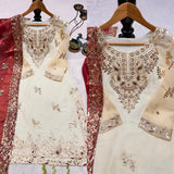 Designer Embroidered Silk Top Plazzo