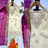 Designer Embroidered Silk Top Plazzo