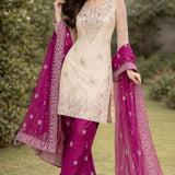 Designer Embroidered Silk Top Plazzo