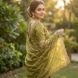 Shiny Fandy Satin Silk Saree