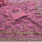 Shiny Fandy Satin Silk Saree