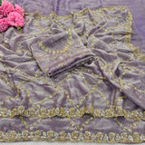 Shiny Fandy Satin Silk Saree
