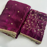 Classy Space Silk Satin Saree