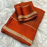 Festive Viscose Georgette Checkered Saree