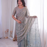 Premium Two Tone Fandy Silk Saree