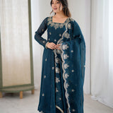 Exclusive Embroidered Silk Anarkali Gown