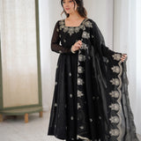 Exclusive Embroidered Silk Anarkali Gown