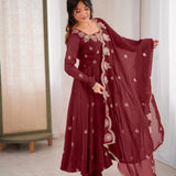 Exclusive Embroidered Silk Anarkali Gown