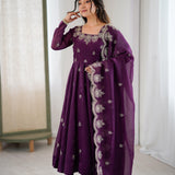 Exclusive Embroidered Silk Anarkali Gown