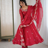 Exclusive Embroidered Silk Anarkali Gown