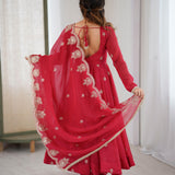 Exclusive Embroidered Silk Anarkali Gown