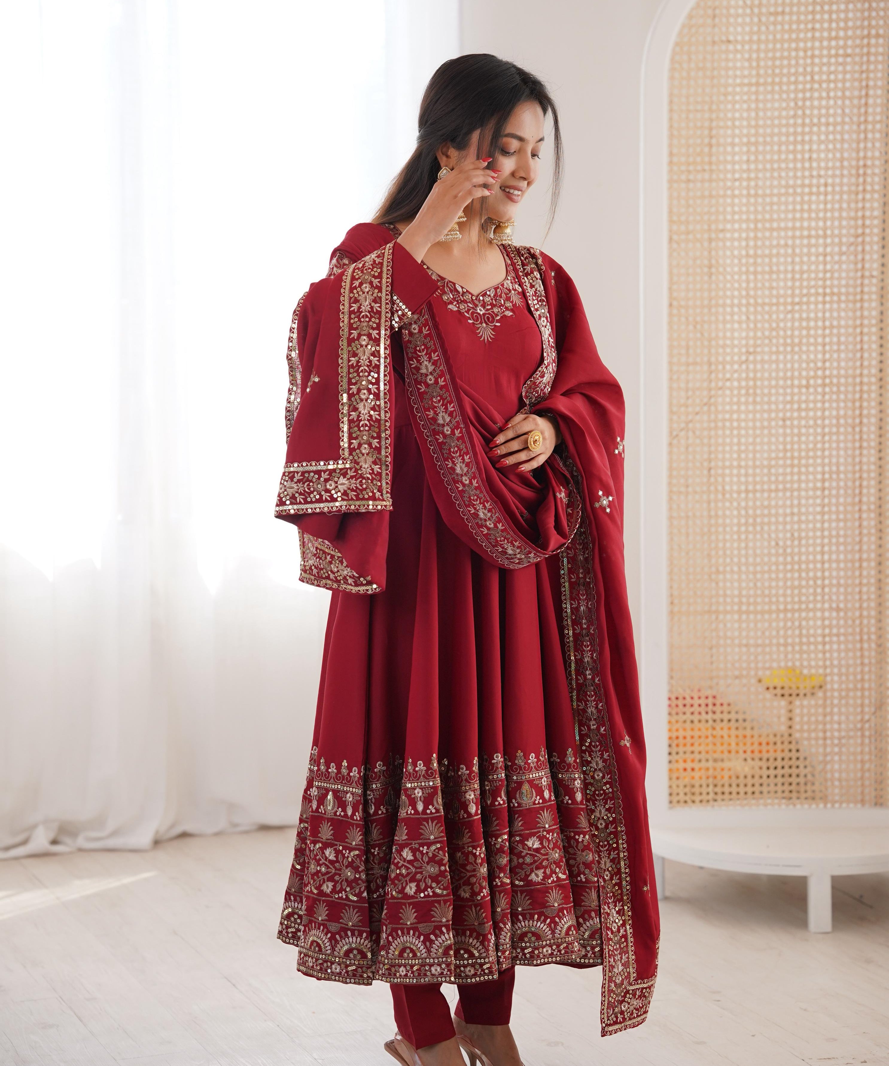 Elegant Embroidered Sequence Anarkali