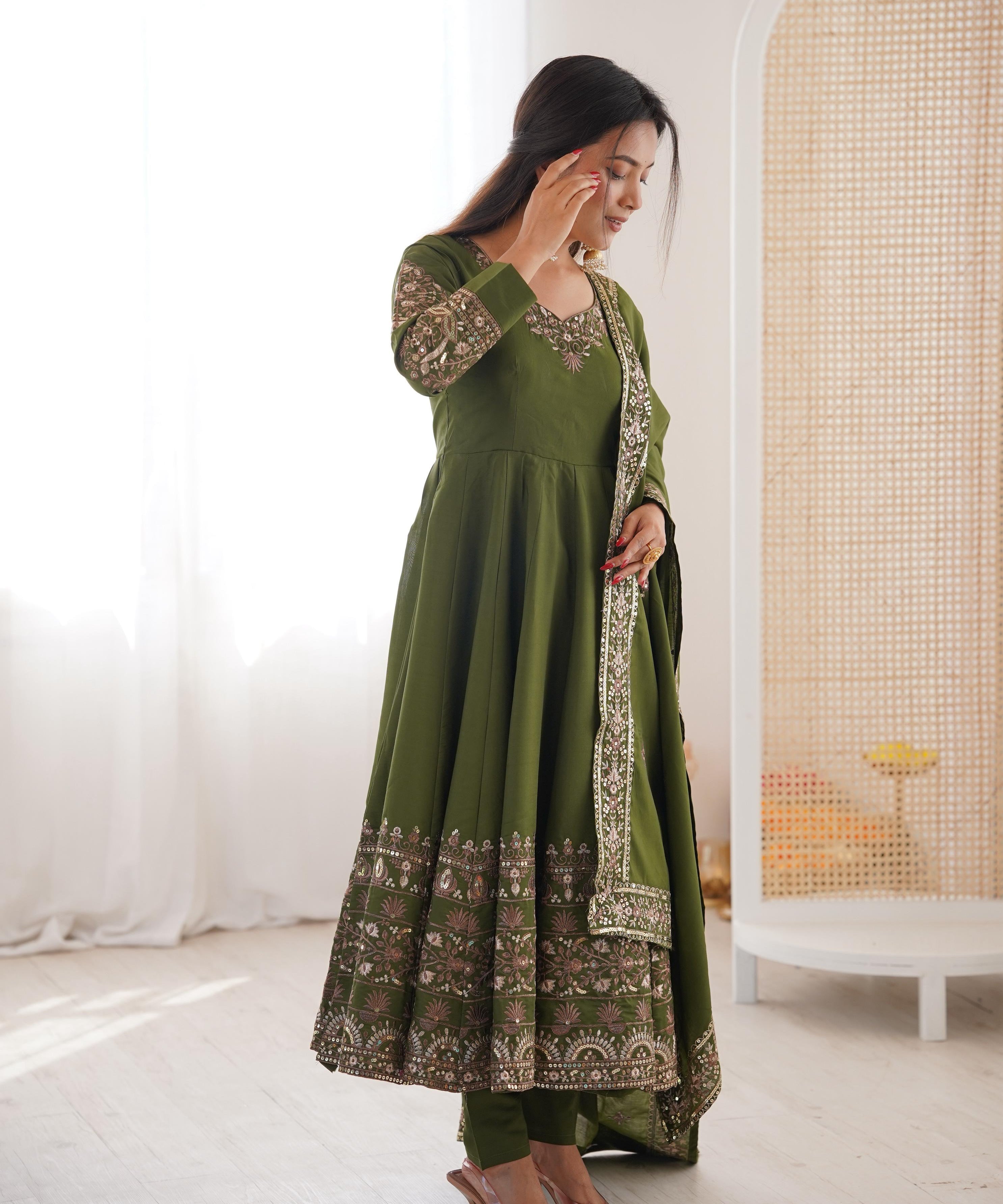 Elegant Embroidered Sequence Anarkali