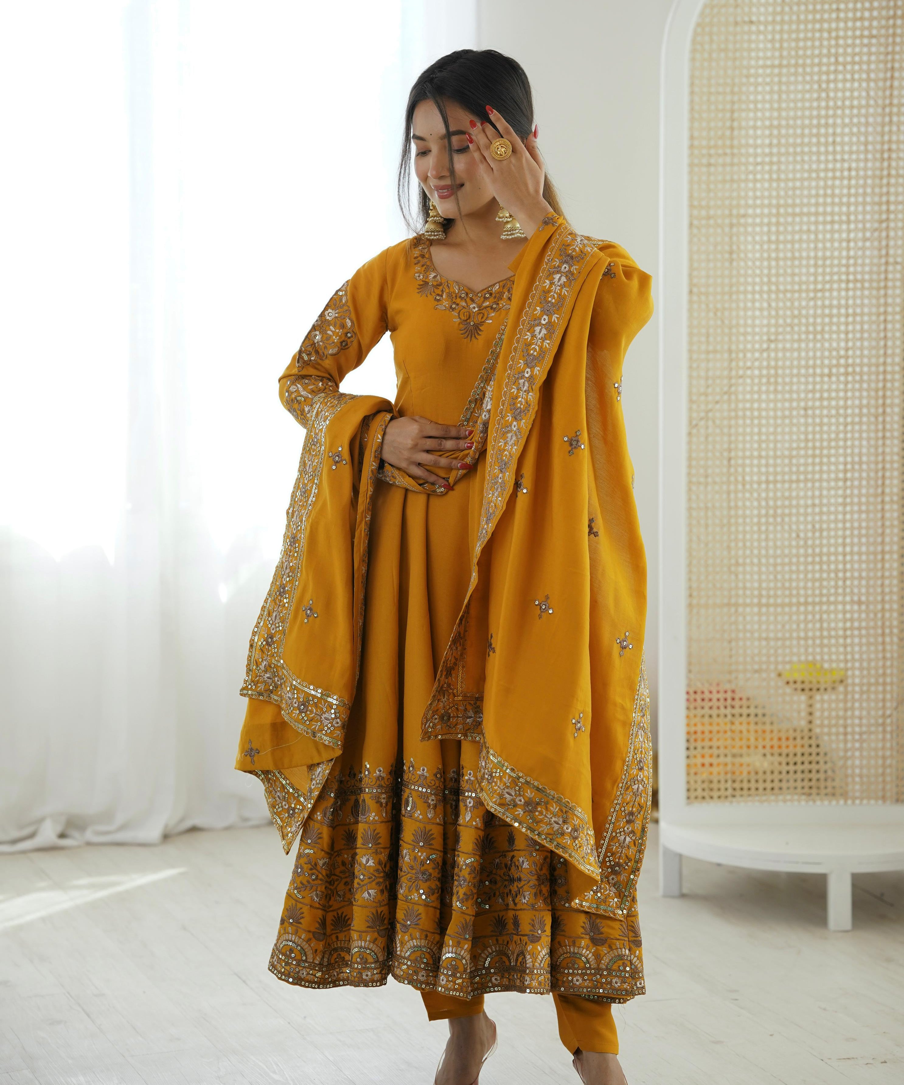 Elegant Embroidered Sequence Anarkali