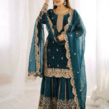 Ethnic Embroidered Silk Top Plazoo