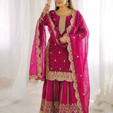 Ethnic Embroidered Silk Top Plazoo