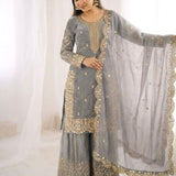 Ethnic Embroidered Silk Top Plazoo