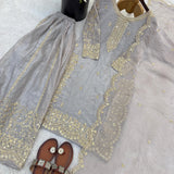 Ethnic Embroidered Silk Top Plazoo