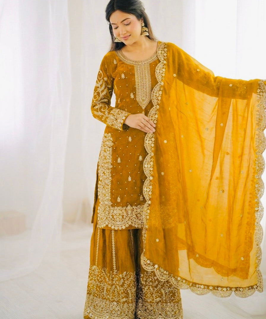 Ethnic Embroidered Silk Top Plazoo
