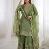 Ethnic Embroidered Silk Top Plazoo