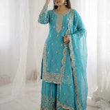 Ethnic Embroidered Silk Top Plazoo