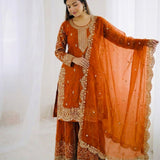 Ethnic Embroidered Silk Top Plazoo