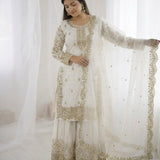 Ethnic Embroidered Silk Top Plazoo