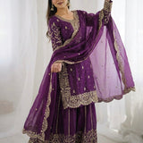 Ethnic Embroidered Silk Top Plazoo