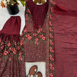 Stunning Sequence Embroidered Top Sharara