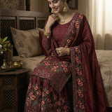 Stunning Sequence Embroidered Top Sharara