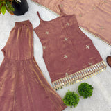 Stylish Fandy Silk Mirror Work Suit