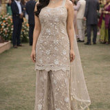 Floral Elegance Embroidered Suit