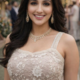 Floral Elegance Embroidered Suit