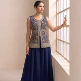 Peplum Boutique Embroidered Suit