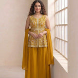 Peplum Boutique Embroidered Suit