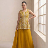 Peplum Boutique Embroidered Suit