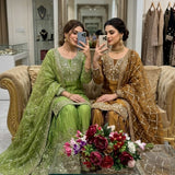 Exclusive Fandy Silk Embroidered Top Sharara