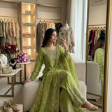 Exclusive Fandy Silk Embroidered Top Sharara